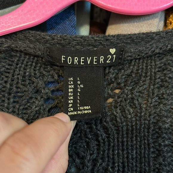 Grey Forever 21 Knit Cardigan - Picture 2 of 8